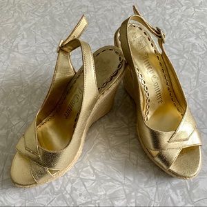 Juicy Couture Kross Gold Espadrille Wedge 7
